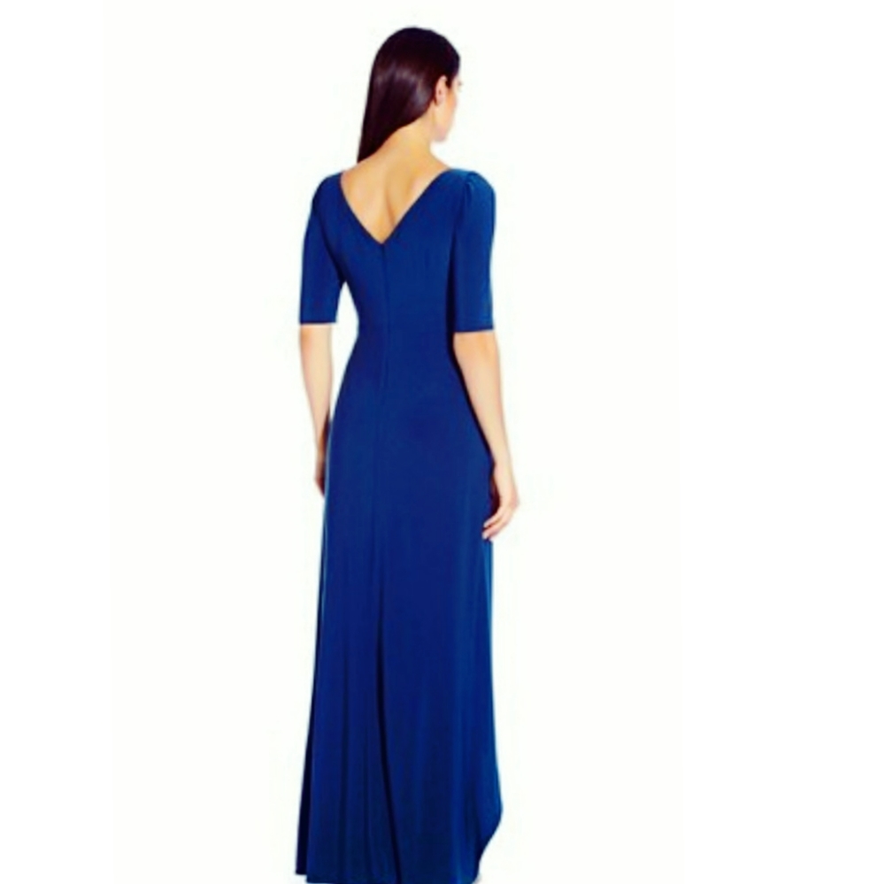 Adrianna Papell Puff Blue Violet Gown Sz12 NWT - Picture 3 of 6